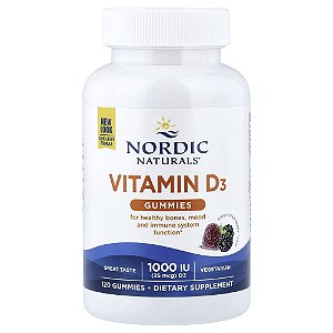 Nordic Naturals - Suplemento de Vitamina D3 1000 UI Frutos Silvestres 120 Gomas