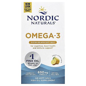 Nordic Naturals - Suplemento de Ômega-3 Sabor Limão 60 Softgels