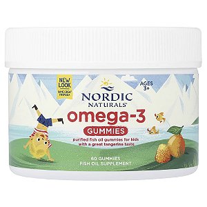 Nordic Naturals - Suplemento de Ômega-3 Infantil em Gomas Sabor Tangerina 60 Gomas