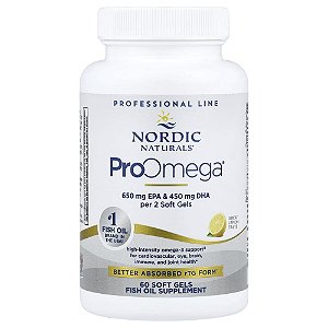 Nordic Naturals - Suplemento de Ômega-3 Profissional ProOmega Limão 60 Softgels