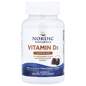Nordic Naturals - Suplemento de Vitamina D3 1000 UI Frutos Silvestres 60 Gomas
