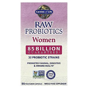 Garden of Life - Probiótico Feminino RAW Probiotics Women 85 Bilhões 90 Cápsulas