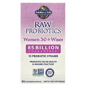 Garden of Life - Probiótico Feminino 50+ RAW Probiotics Women 50 & Wiser 90 Cápsulas