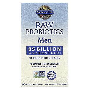 Garden of Life - Probiótico Masculino RAW Probiotics Men 85 Bilhões 90 Cápsulas