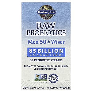 Garden of Life - Probiótico Masculino 50+ RAW Probiotics Men 50 & Wiser 90 Cápsulas