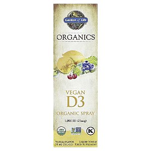 Garden of Life - Suplemento de Vitamina D3 Vegana em Spray mykind Organics Baunilha 58 ml