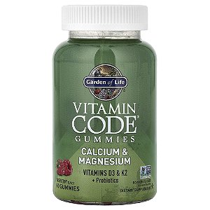 Garden of Life - Suplemento de Cálcio e Magnésio em Gomas Vitamin Code Framboesa 60 Gomas