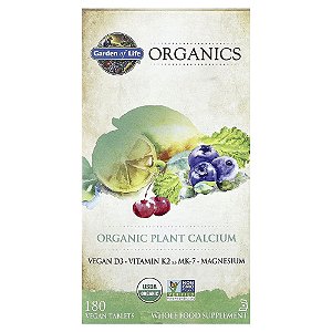 Garden of Life - Suplemento de Cálcio Vegetal Orgânico mykind Organics Plant Calcium 180 Comprimidos