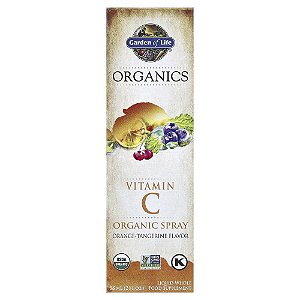 Garden of Life - Suplemento de Vitamina C Orgânica em Spray mykind Organics Laranja e Tangerina 58 ml