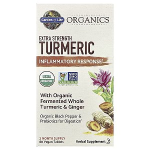 Garden of Life - Extrato de Cúrcuma Orgânica mykind Organics Turmeric Inflammatory Response 60 Comprimidos