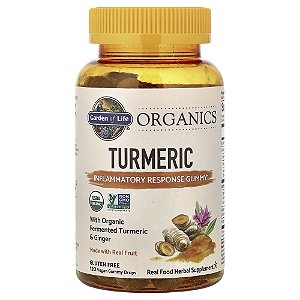 Garden of Life - Gomas de Cúrcuma Orgânica para Resposta Inflamatória mykind Organics Turmeric 120 Gomas