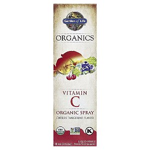 Garden of Life - Suplemento de Vitamina C Orgânica em Spray mykind Organics Cereja e Tangerina 58 ml