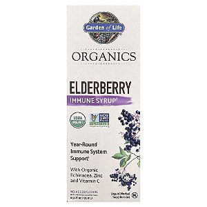 Garden of Life - Xarope de Sabugueiro Orgânico para Imunidade mykind Organics Elderberry 195 ml