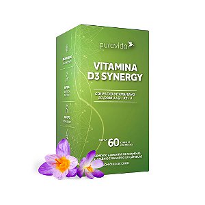 Vitamina Synergy D3 2.000ui + K2 Mk7 +A (60 Cápsulas) - Pura Vida