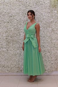 VESTIDO FÁTIMA SCOFIELD MIDI VERDE CANDY MINT CINTILANTE
