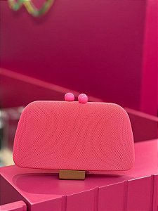 BOLSA ROSA NEON TECIDO TELADO TRAPÉZIO