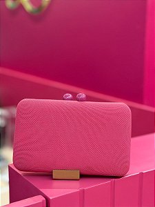 BOLSA ROSA PINK TECIDO TELADO QUADRADA