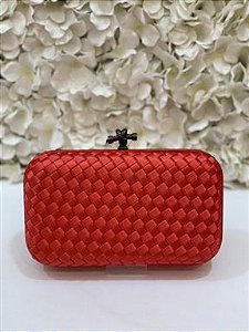 BOLSA BOTTEGA VERMELHA QUADRADA