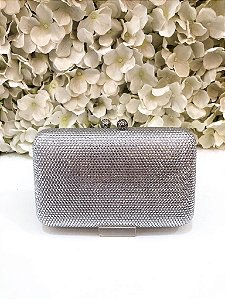 BOLSA MINU PRATA QUADRADA FUNDO BRANCO