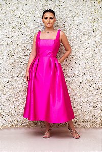 VESTIDO MIDI EM ZIBELINE PINK