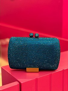 BOLSA MINU TURQUESA QUADRADA BOLEADA