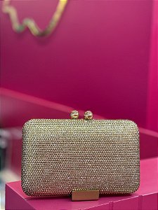 BOLSA MINU DOURADA QUADRADA BOLEADA