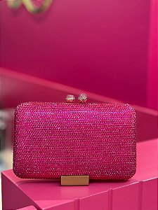 BOLSA MINU PINK BOTÃO DOURADO