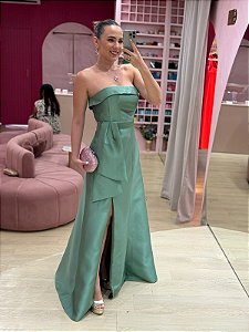 VESTIDO TOMARA QUE CAIA VERDE OLIVA