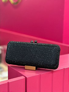 BOLSA STRASS CARTEIRA PRETA