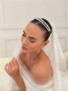 TIARA LIA ZIRCÔNIA DUPLA DOURADA