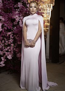 VESTIDO FABULOUS AGILITÁ ROSA BEBÊ EM JERSEY COM SOBREPOSIÇÃO DE CAPA
