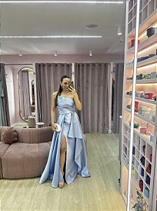 VESTIDO ZIBELINE TOMARA QUE CAIA AZUL BEBÊ/ SERENITY SAIA PRINCESA