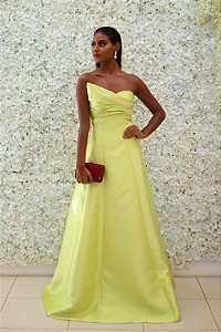 VESTIDO VERDE PRINCESA COM BUSTO DRAPEADO