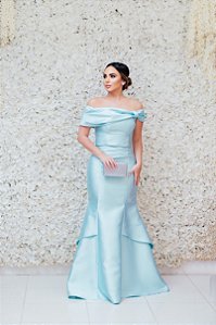 VESTIDO CROPPED E SAIA VERDE MENTA DECOTE LAÇO ZIBELINE