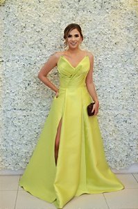 VESTIDO VERDE NEON TOMARA QUE CAIA