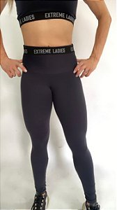 Calça Legging Preta Suplex Elástico / Cintura Alta