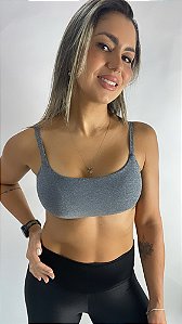 Top Basic Cinza / Alças Finas