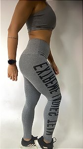 Calça Legging Cinza Suplex TEAM / Cintura Alta