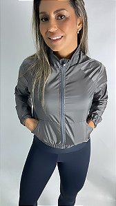 Jaqueta Corta Vento Feminina Cinza