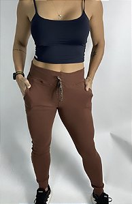 Calça de Moletom Feminina Marrom Weekend