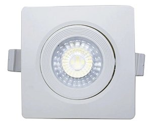 Luminária Spot Led 7w Embutir Direcionável Quadrado 9x9cm Bivolt 110v-220v 6500K Branco Frio 6500k