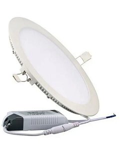 Luminária De Led Plafon 12w Redondo de Embutir Branca Quente 3500k Bivolt Slim Gesso Teto 17cm*1.3cm*17cm