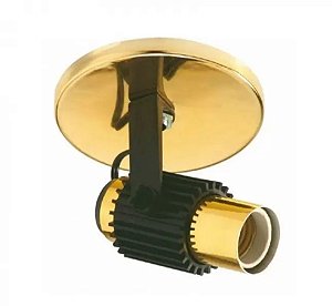 Spot Aletado Dourado MS 1 Lâmpada E27