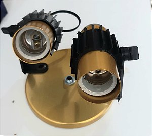 Spot Aletado 2 Lâmpadas Led Dourado Direcionada E27
