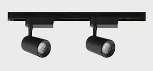 Kit Trilho Eletrificado 1 Metro + 2 Spots Led 15w Preto BQ 3000K Bivolt