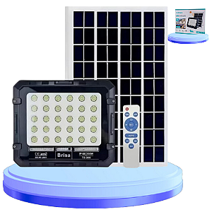 Refletor Holofote Led Solar 300W Com Placa Com Controle IP66 Frio Prova D água-Brisa