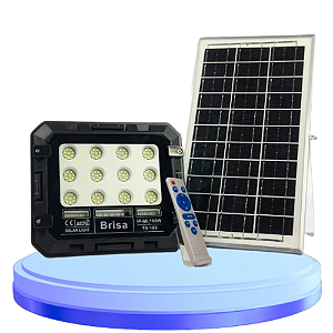 Refletor Holofote Led Solar 100W Com Placa Com Controle IP66 Frio Prova D água Brisa