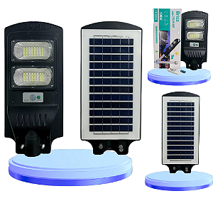 Luminária Solar Led 100W Pública Rua Poste Prova D'água Com Sensor embutido Luz Branca Frio