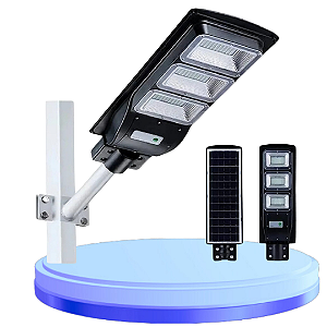 Luminária Solar Led 150W Pública Rua Poste Prova D'água Com Sensor embutido Luz Branca Frio