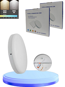 Kit 2 Plafon Led Borda infinita 25W  Sobrepor Redondo Bivolt Frio 6500k ou 4000k 17cm